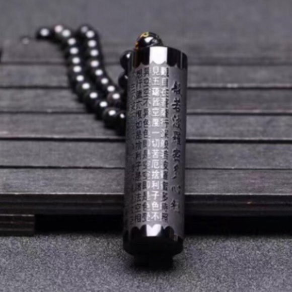 Jewelry - Handmade Natural Obsidian Buddha Necklace Pendant